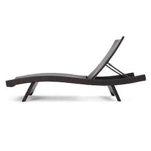 Miller Brown Adjustable Plastic Outdoor Patio Chaise Lounge
