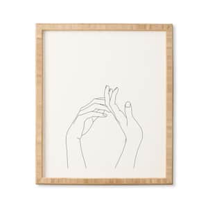 "Study Hands line drawing Abi" by The Colour Bamboo Framed People Art Print 14 in. x 16.5 in.