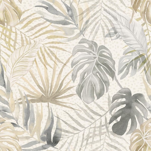OhPopsi Lana Light Grey Tropica Wallpaper Sample