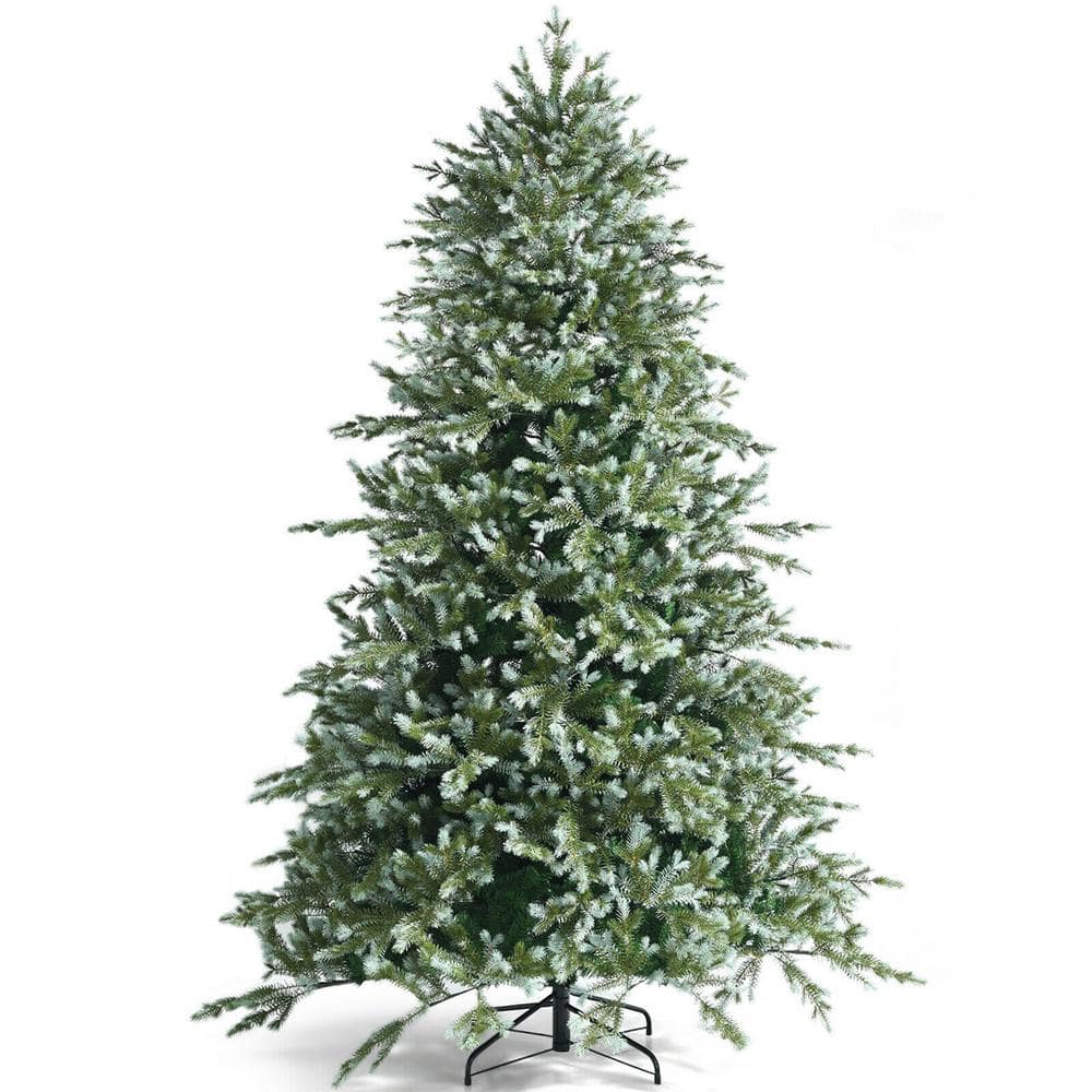 8ft Green Artificial Spruce Christmas Tree with Metal Stand