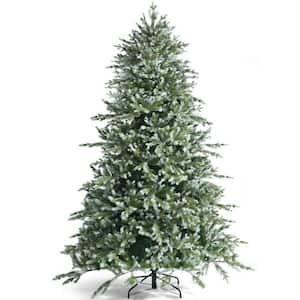 8 ft. Green Unlit Hinged Artificial Christmas Spruce Tree with Mixed PE and PVC Tips