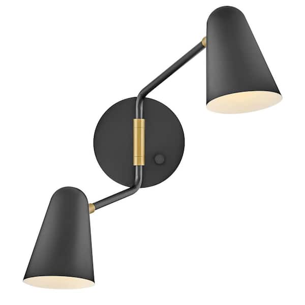 Birdie 2-Light Black Sconce