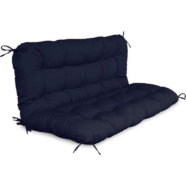 Mximu UV-Resistant 48 x 40 in. Navy Outdoor Porch Swing Cushion - 2-in-1 Detachable and Waterproof with Backrest
