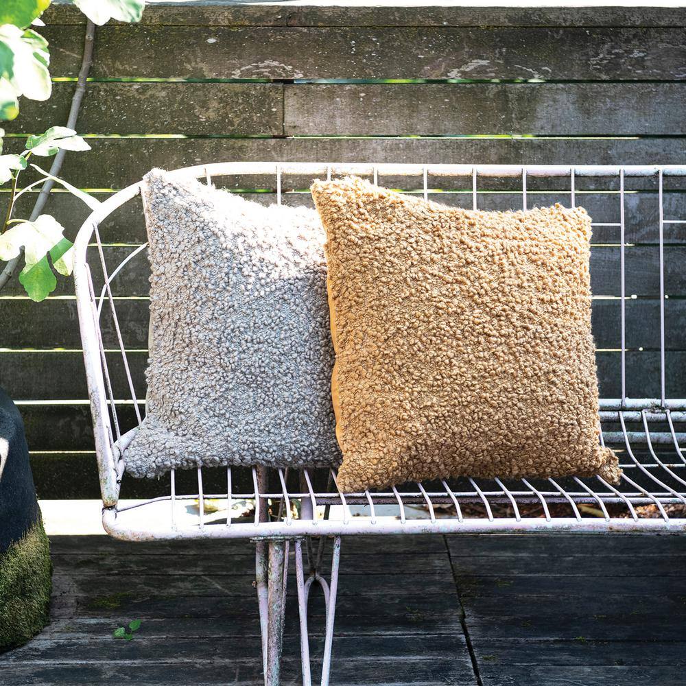 20" Gray Hand-Woven Fabric Indoor/Outdoor Pillow
