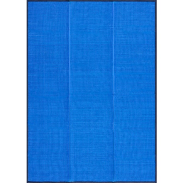 Luna Blue 4 ft. x 6 ft. Solid Indoor/Outdoor Area Rug