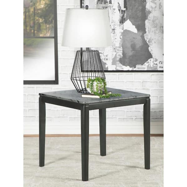 Coaster Home Furnishings 23.5 in. Faux Grey Marble and Black