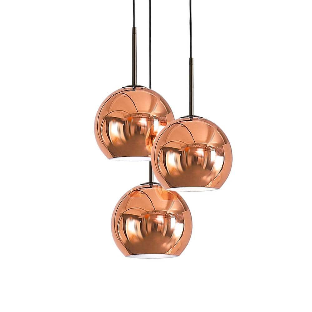 HomeGlam Metro 3 Lights Dark Bronze Globe Pendant Light With Polished   Dark Bronze Pendant Lights Hg8533pl3 Db Mtlcp 64 1000 