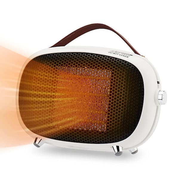 800-Watt White Indoor Electric Ceramic Heater Portable Space