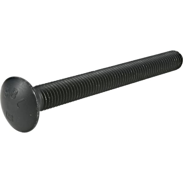 Unbranded 1/2 in.-13 x 4 in. Black Exterior Carriage Bolts (1-pack)
