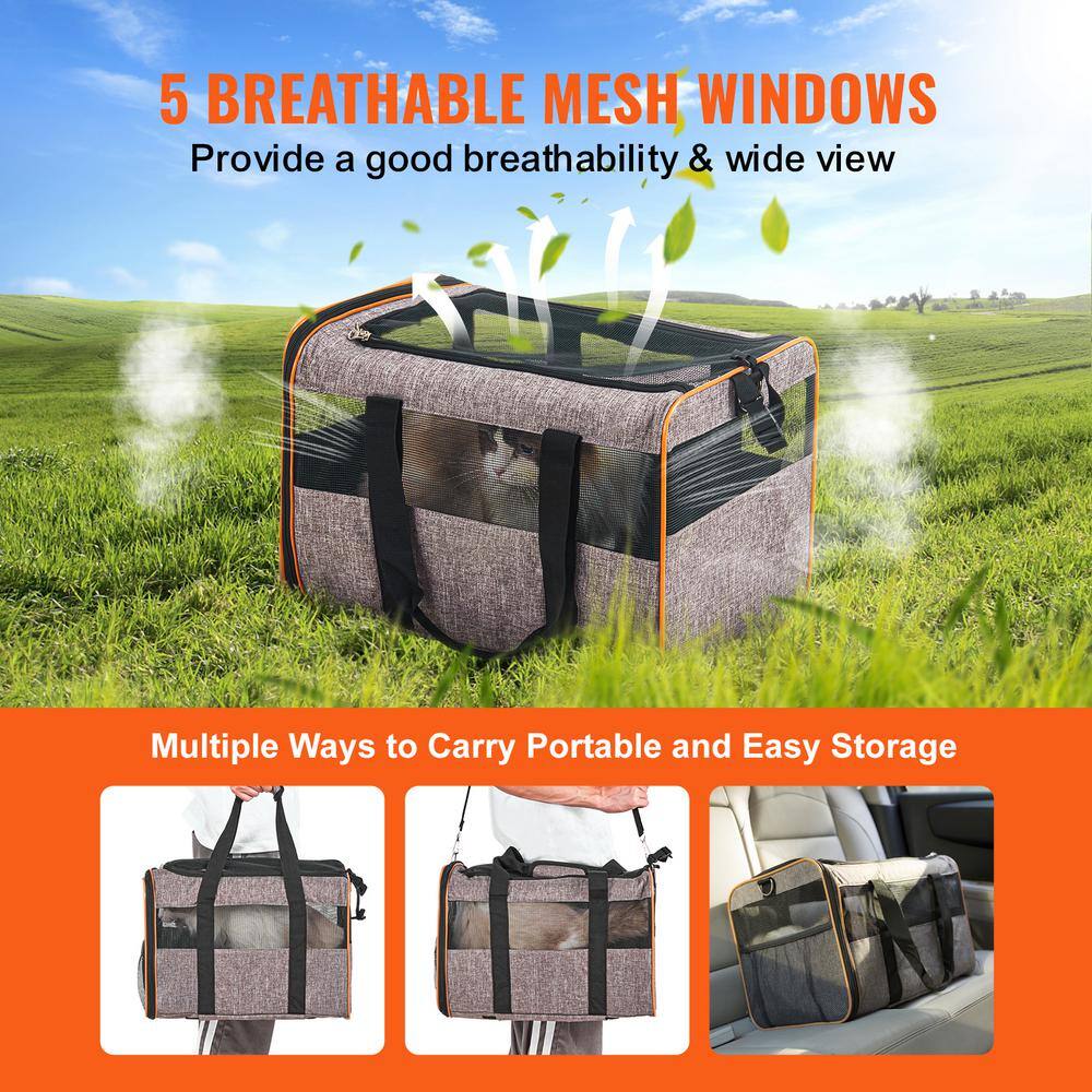 Gray Soft-Sided Rolling Pet Carrier with Telescopic Handle