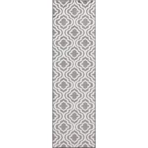 Charlotte Collection Crystal Gray 2 ft. x 7 ft. 3 in. Runner Rug