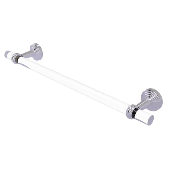 Allied Brass Pacific Beach Collection 24 in. Wall Mounted Towel Bar with Twisted Accents in Satin Chrome