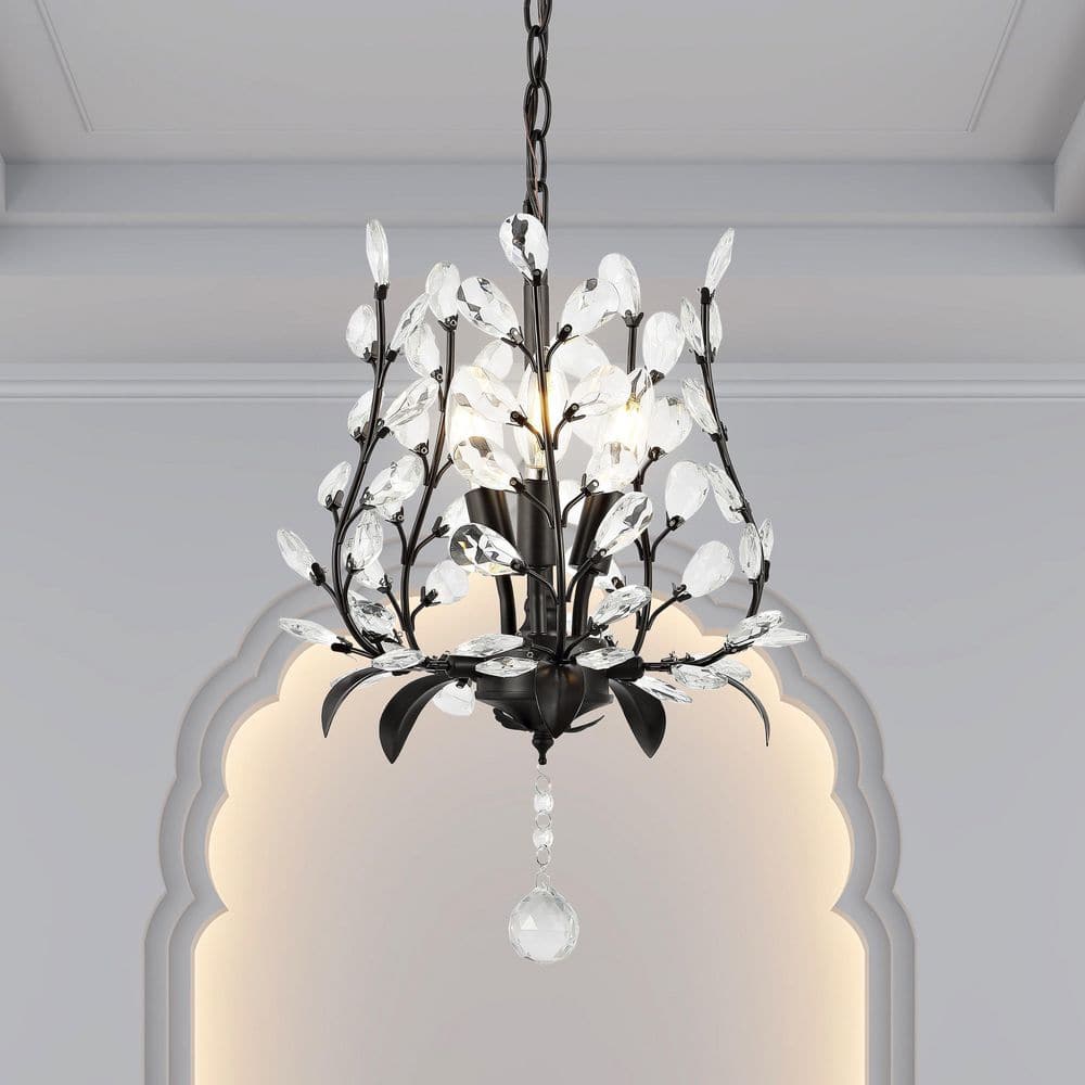 Adoria 12" Oil-Rubbed Bronze Bohemian LED Pendant with Crystal Accents