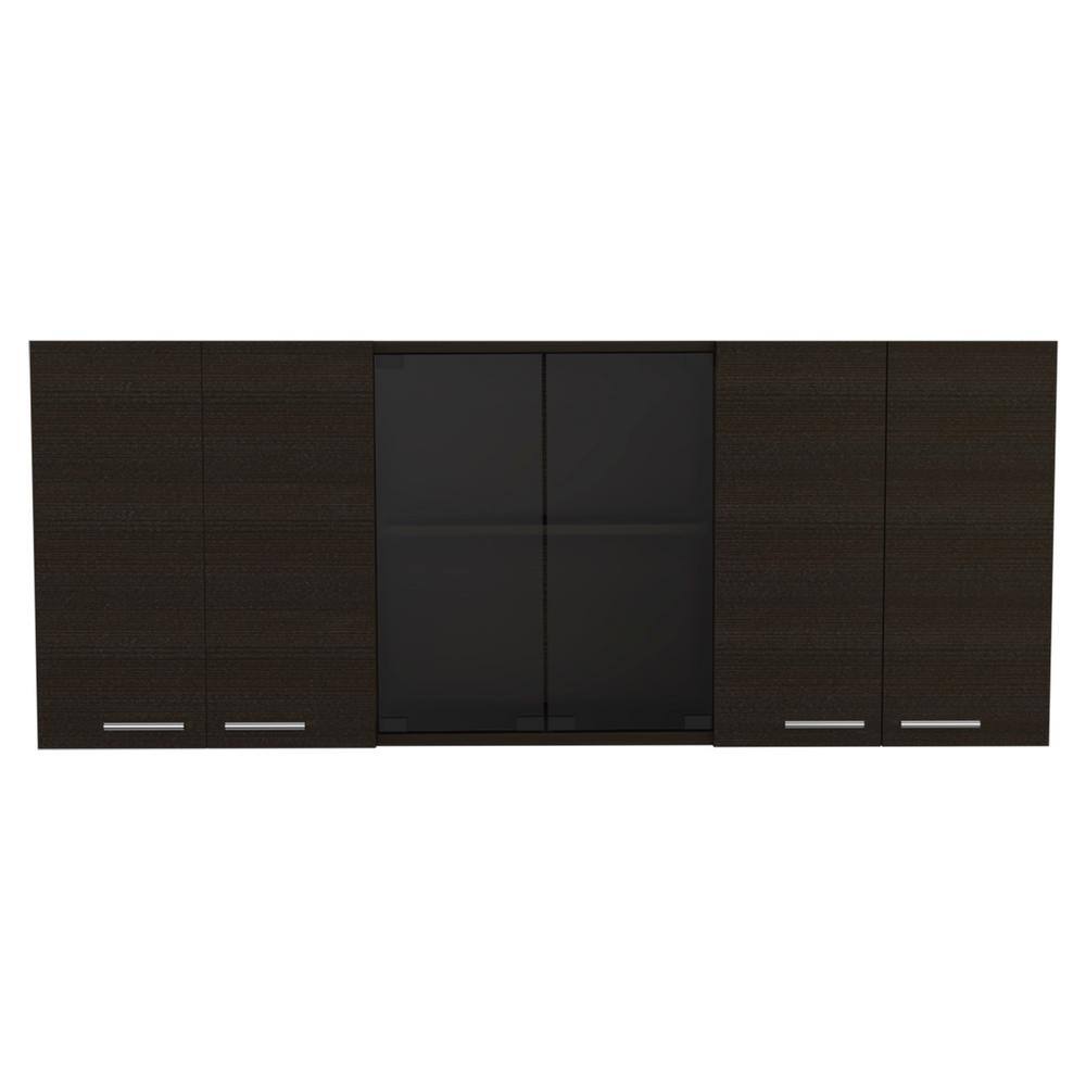 59.05 in. W x 12.4 in. D x 23.62 in. H Bathroom Storage Wall Cabinet in Bla