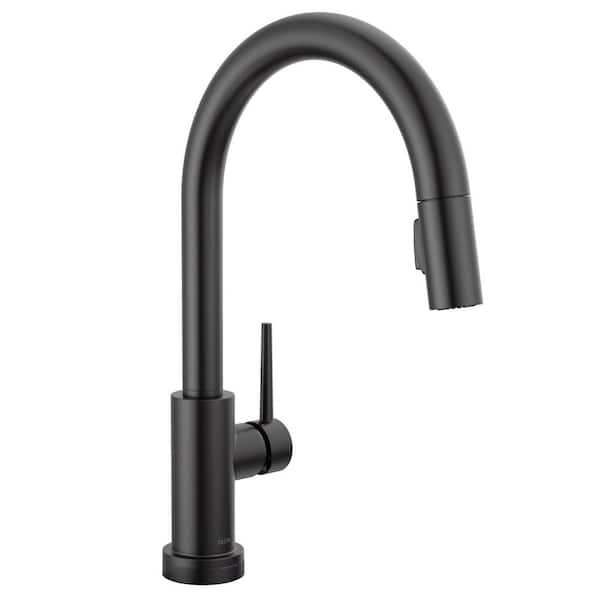 Delta Trinsic Single-Handle Pull-Down Sprayer Kitchen Faucet with Touch2O Technology in Matte Black