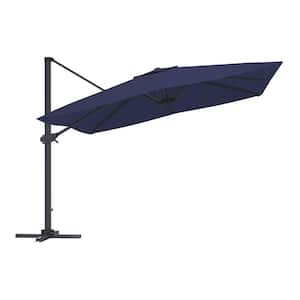 10 ft. Square Cantilever Patio Umbrella in Navy Blue (without Umbrella Base)