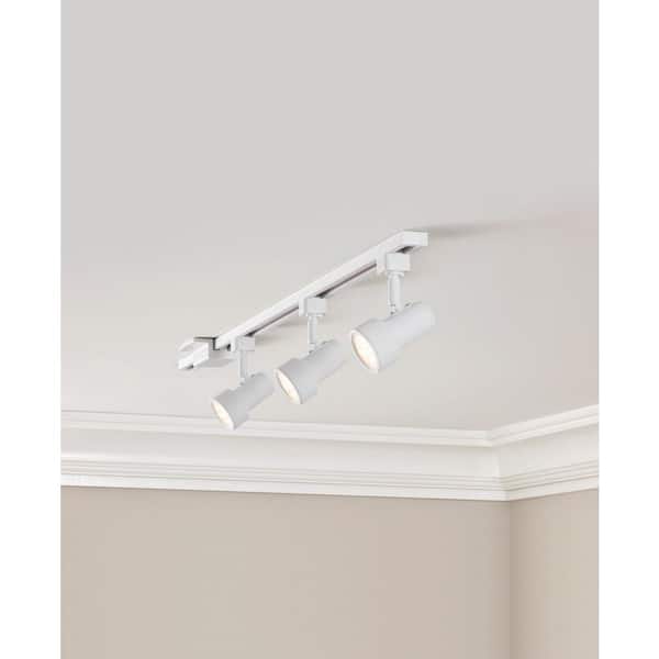 Hampton Bay Mini Step 44 in. 3 Light White Integrated LED Linear Track Lighting Kit