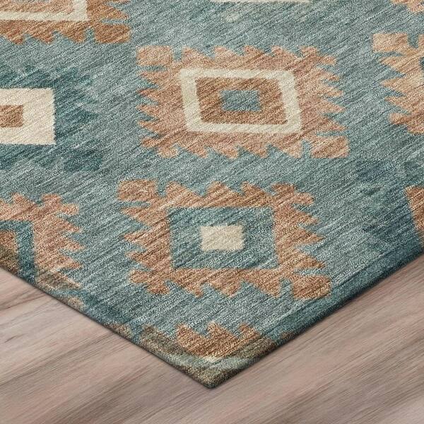 Chantille Machine Washable Indoor/Outdoor Abstract ACN2952 Teal 10 ft. x 14 ft. Area Rug
