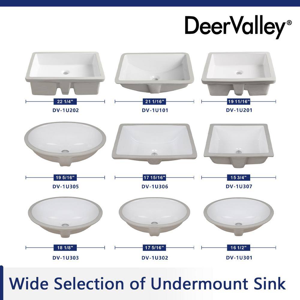 White Ceramic Rectangular Undermount Bathroom Sink with Overflow