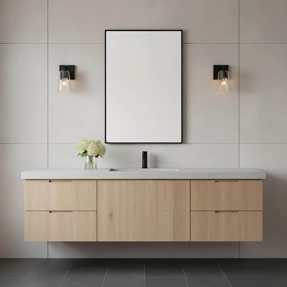 Miles 4.5 in. W x 8 in. H 1-Light Midnight Black Dimmable Wall Sconce with No Bulb Included price history on PriceWatchPro