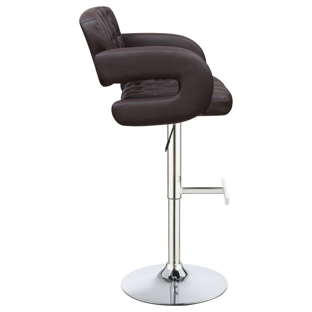 Brandi Contemporary Adjustable Brown Leatherette Bar Stool