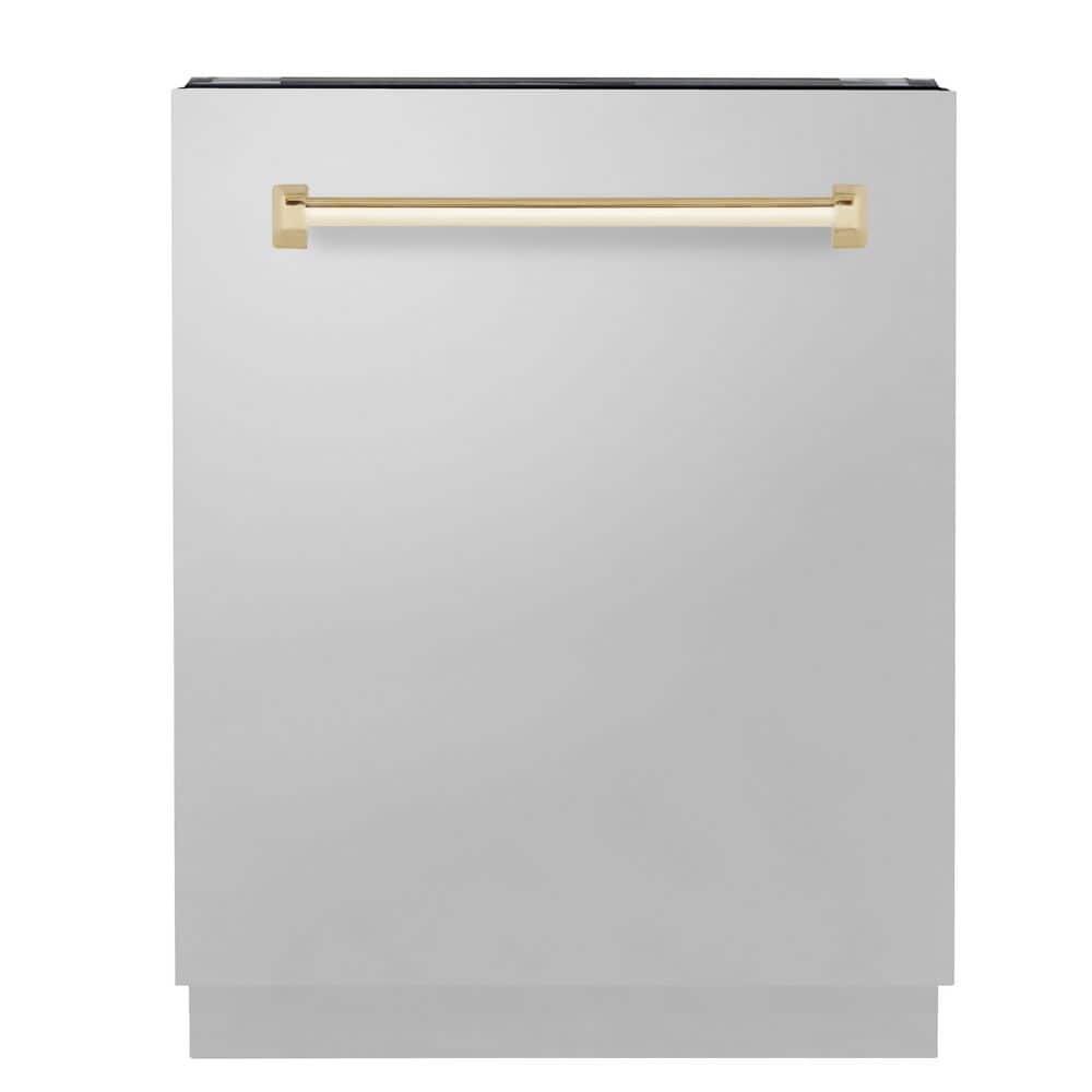 Autograph Edition 24 in. Top Control 8-Cycle Tall Tub Dishwasher with 3rd Rack in Stainless Steel & Polished Gold