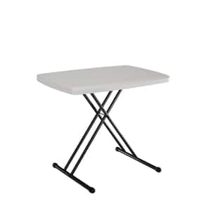 30 in. Almond Plastic Adjustable Height Folding Personal Table
