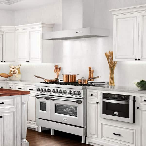 42 in. 700 CFM Ducted Vent Wall Mount Range Hood in Stainless Steel