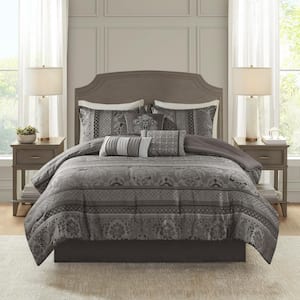 Madison Park Palmer Comforter Set King (104 in x deals 92 in), Blue 7 Piece