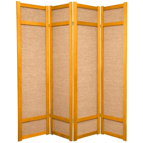 Oriental Furniture 6 ft. Honey 4-Panel Room Divider