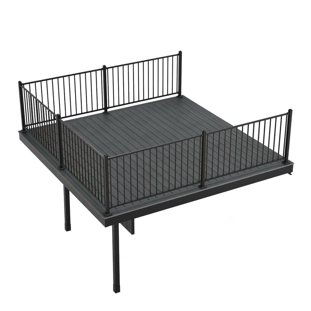 FORTRESS Infinity Attached 12 ft. x 12 ft. Cape Town Gray Composite Deck Kit with Steel Framing