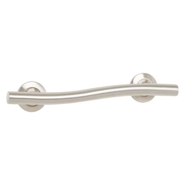 24 in. Lifestyle and Wellness Designer Wave Wall Mount Bathroom Shower Grab Bar, 1-1/4 in. Dia in Satin