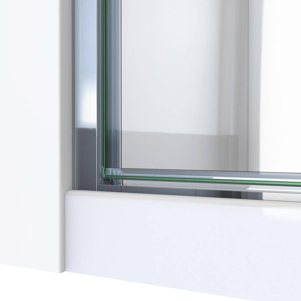 Chrome Semi-Frameless Swing Shower Door with Clear Glass