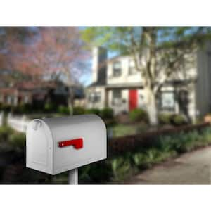 MB2 White, Large, Steel, Post Mount Mailbox