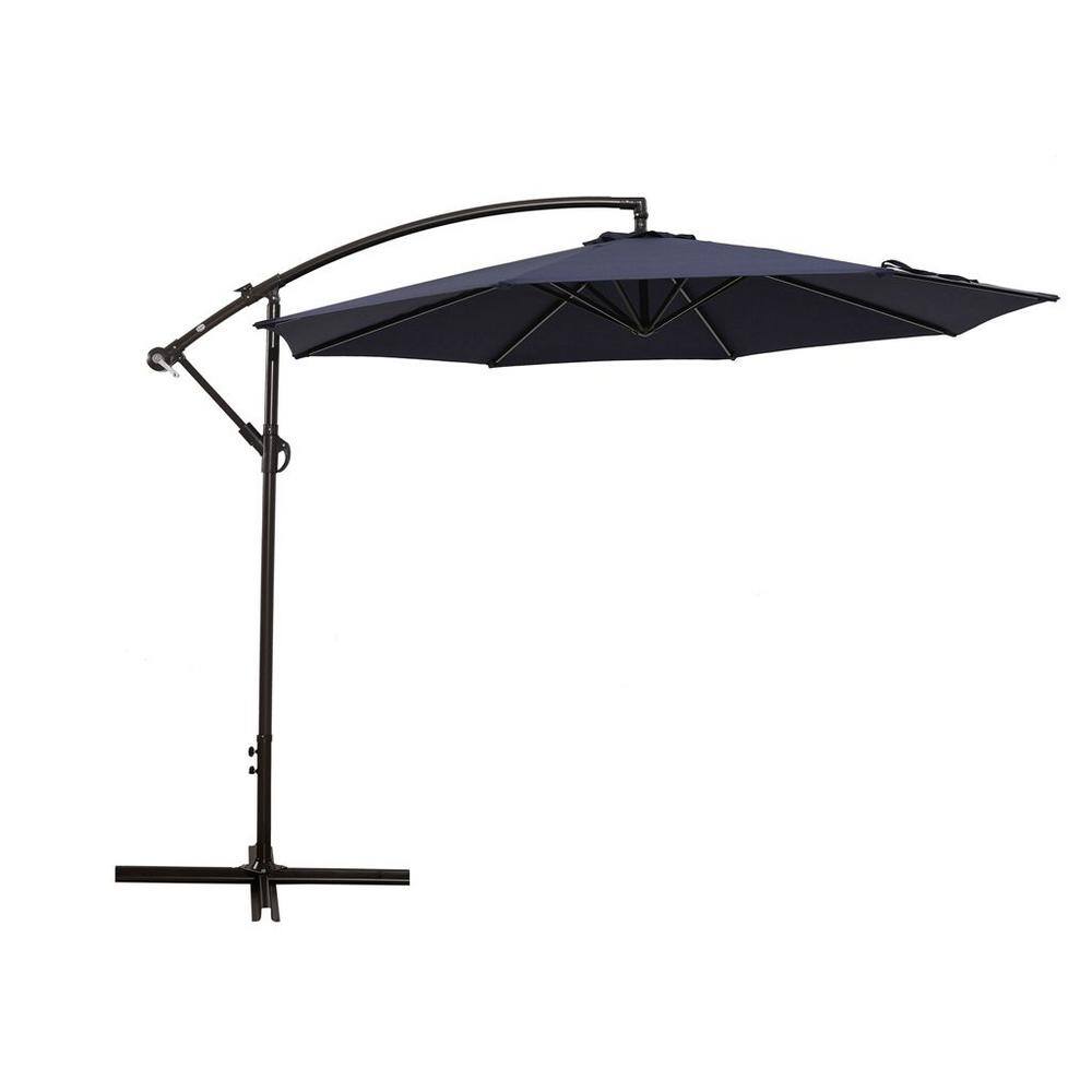 Wateday Outdoor 10 ft. Aluminum Cantilever Patio Umbrella in Light Navy