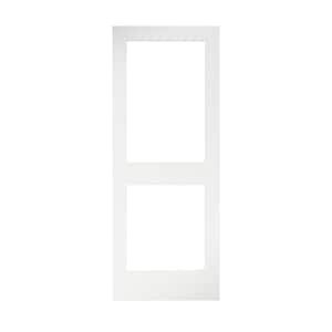 24 in. x 80 in. x 1-3/8 in. 2-Lite Solid Core Clear Glass Shaker White Primed Wood Interior Door Slab