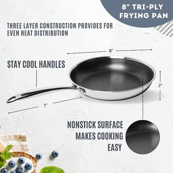  LOLYKITCH 6 QT Tri-Ply Stainless Steel Saute Pan with