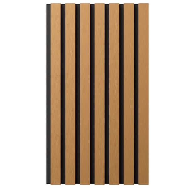 Ekena Millwork AcousticPro 1 in. x 1 ft. x 8 ft. Noise Cancelling Traditional MDF Sound Absorbing Panel in Honey Maple (2-Pack)