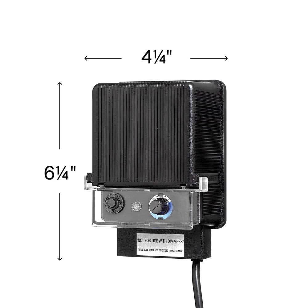Black Resin Low Voltage Landscape Lighting Transformer