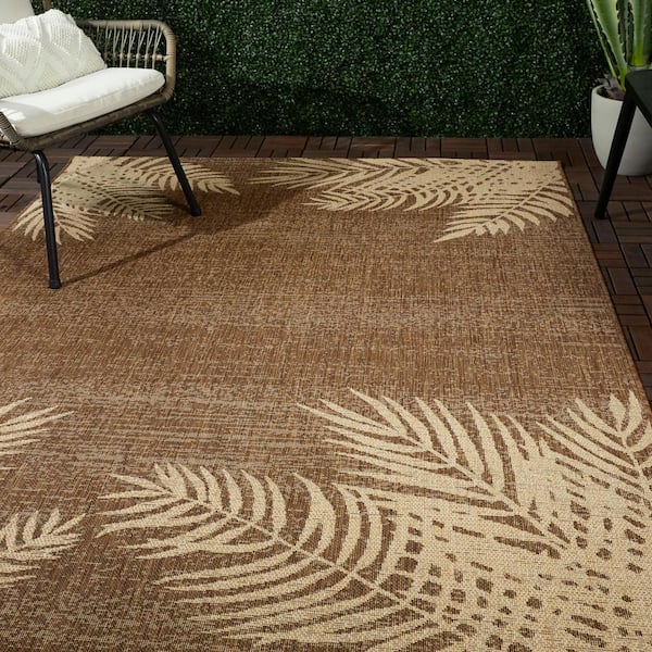 Concetta Brown 5 ft. 3 in. x 7 ft. Nature Indoor/Outdoor Area Rug