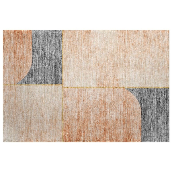 Dream Shag Premium Machine Washable Abstract ADS717 Coral 2 ft. x 3 ft. Accent Rug