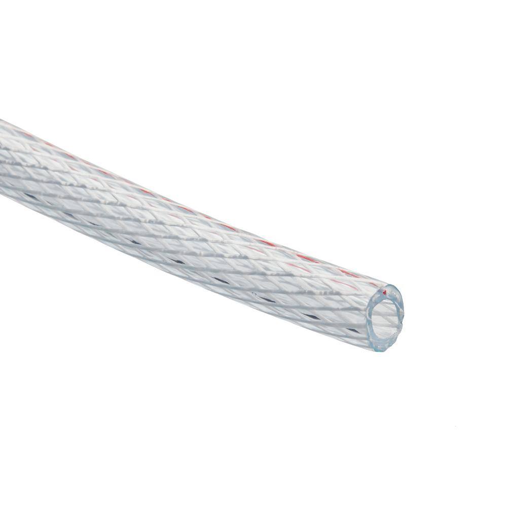 Flexible Clear High Pressure Reinforced PVC Vinyl Tubing, 50 ft