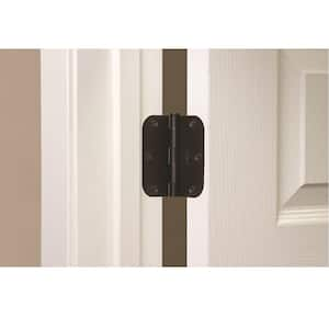 4 in. x 1/4 in. Radius Oil-Rubbed Bronze Squeak-Free Door Hinge