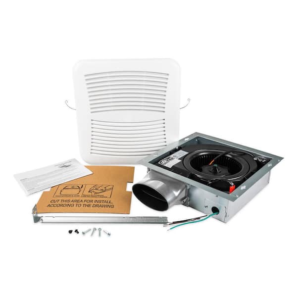 Slim Line Series 50/80/100 CFM Ceiling/Wall Bathroom Exhaust Fan with Humidity Sensor, ENERGY STAR Slim Line Series 50/80/100 CFM Ceiling/Wall Bathroom Exhaust Fan with Humidity Sensor, ENERGY STAR