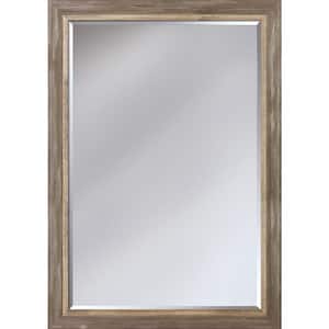 25 in. W x 35 in. H Rectangle Wood Miramar Distressed Framed Gray Decorative Mirror