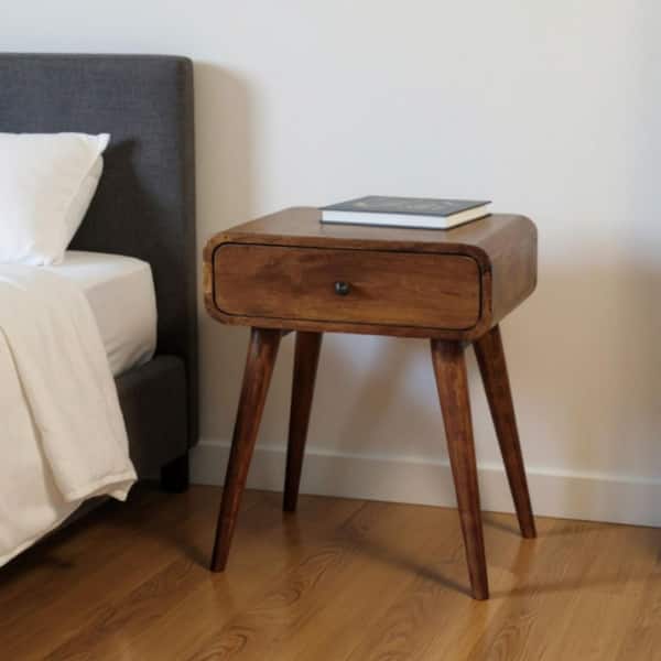 Chestnut 1-Drawer 17.70 in. Nightstand