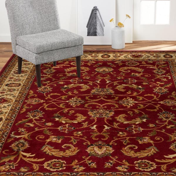 Royalty Red/Ivory 5 ft. x 7 ft. Indoor Area Rug