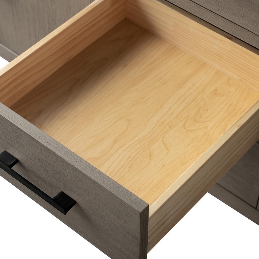 72'' Driftwood Gray Double Sink Bathroom Vanity with Marble Top