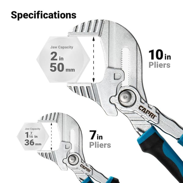 Capri Tools 7 in. and 10 in. Adjustable Pliers Wrench Set with