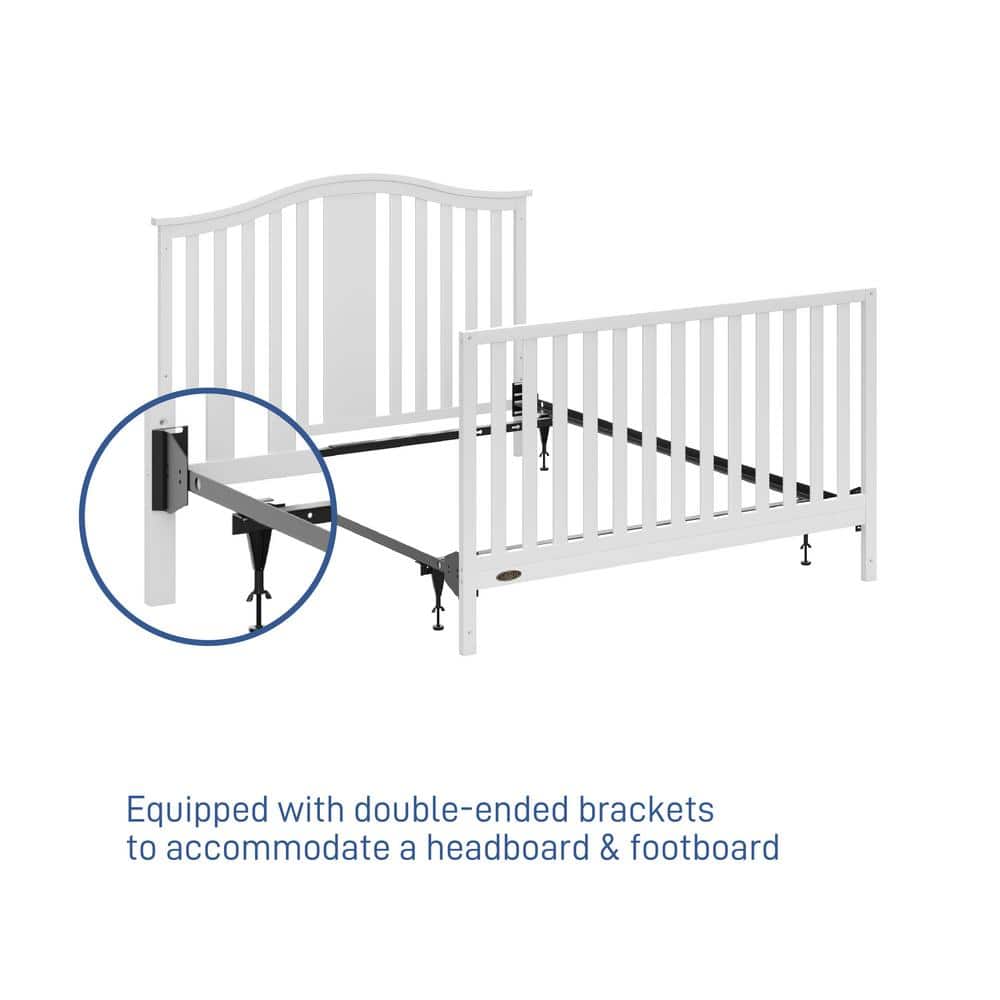 Black Painted Metal Adjustable Full Bed Frame